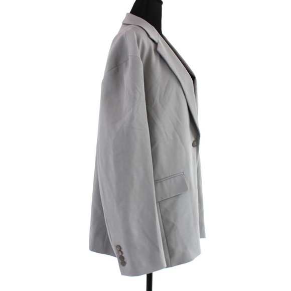 Babaton Atelier Agency Pewter Oversized Single Breasted Blazer 2 Relaxed Jacket - Picture 2 of 9